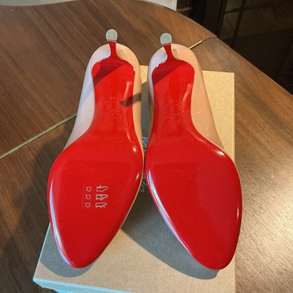 Christian Louboutin Dolly Pump 85 Blush Nude Leather Classic Heel - Picture 3 of 9